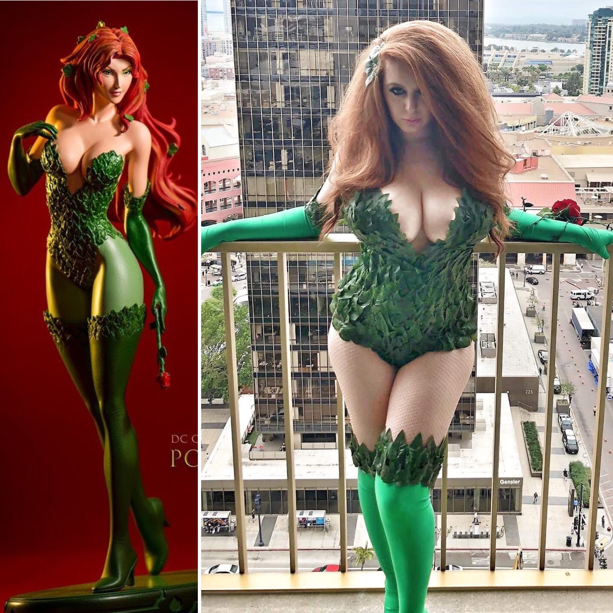 Custom Poison Ivy cosplay based on a figurine